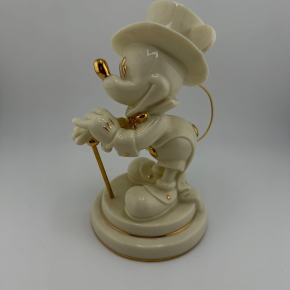 Lenox Disney Mickey Mouse Steps Out Porcelain 24k Gold Figurine Sculpture 6.5" - Picture 6 of 10